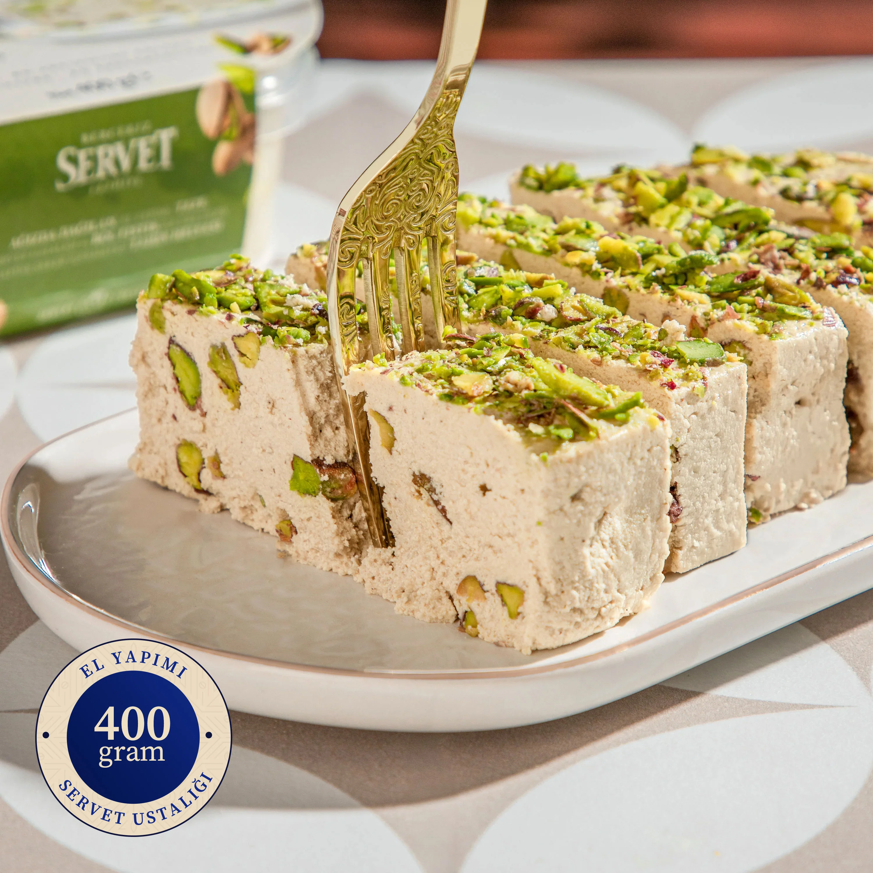Antep Fıstıklı Taze Tahin Helvası 400g
